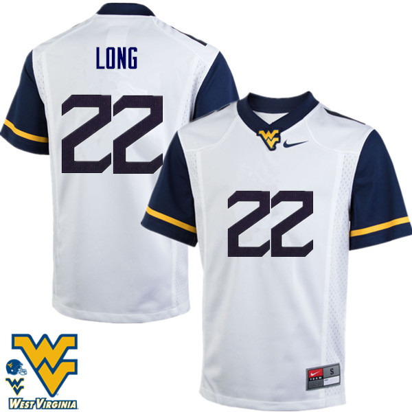 Men #22 Jake Long West Virginia Mountaineers College Football Jerseys-White